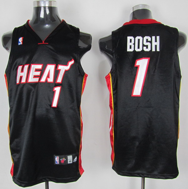 NBA Miami Heat 1 Chris Bosh Authentic Black Jersey